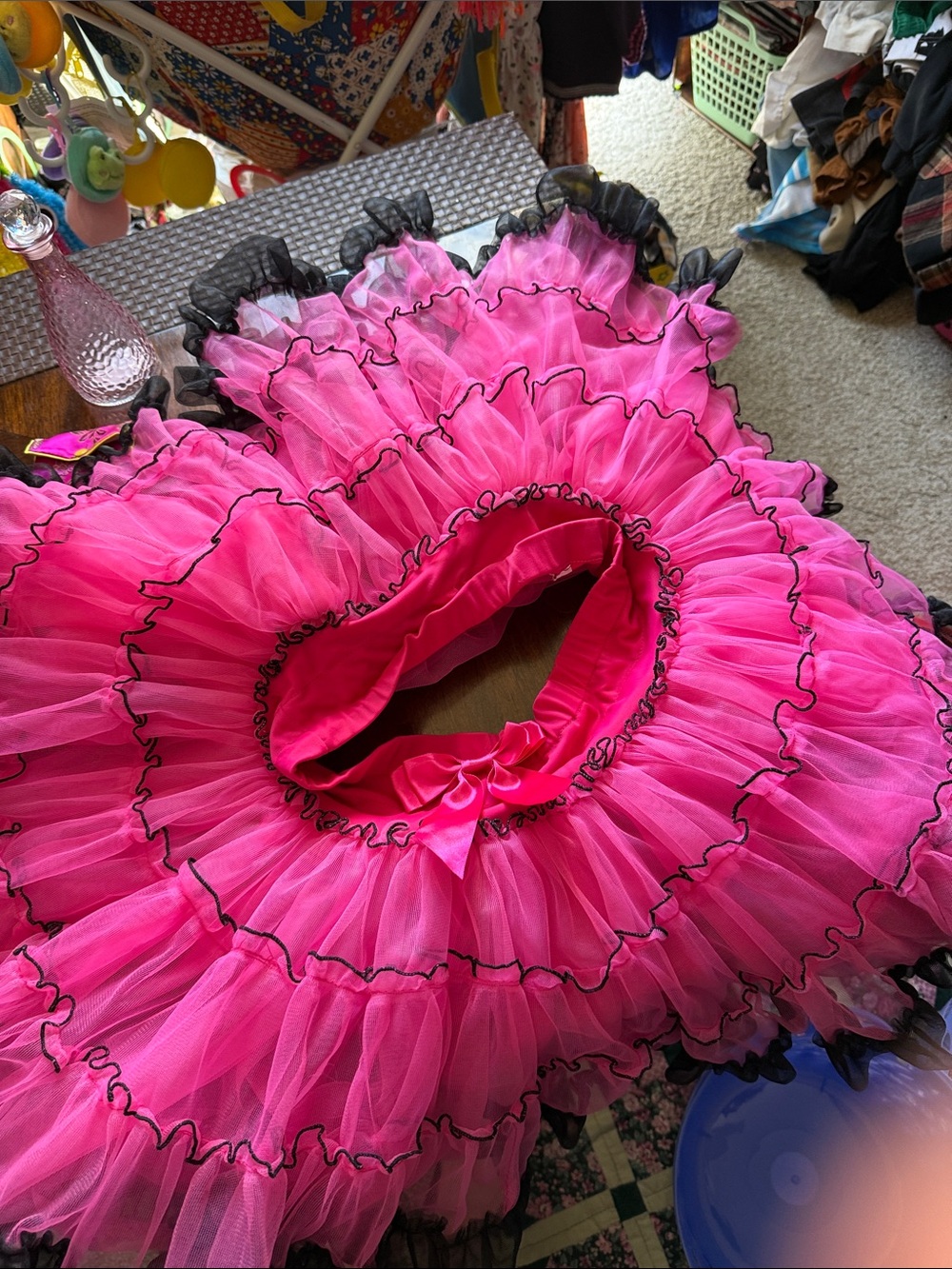 Popatu Hot Pink and Black Layered Tulle tutu skirt